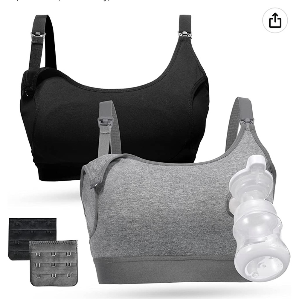 2- pack momcozy pumping/nursing bra hands free